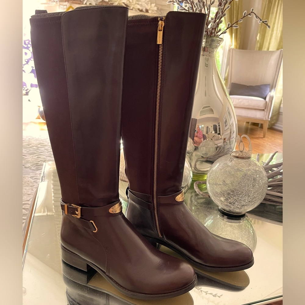 Michael Kors Brown Leather Boots Size 10